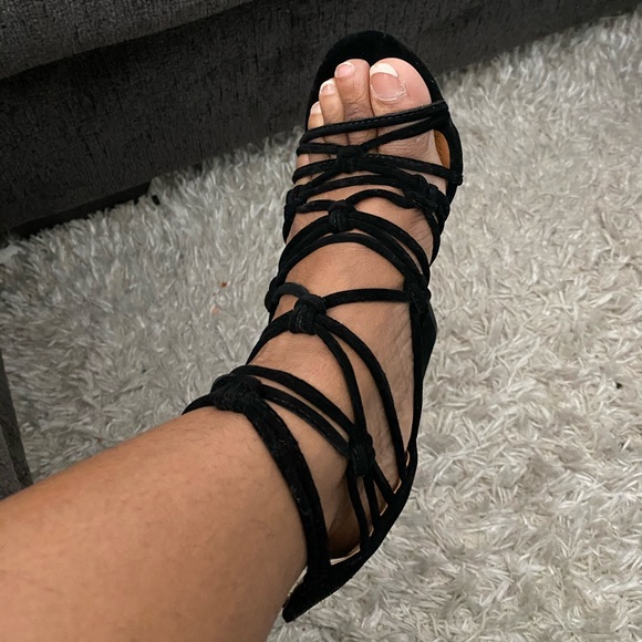 F21 Brand New Strappy Black Heels - Picture 7 of 9